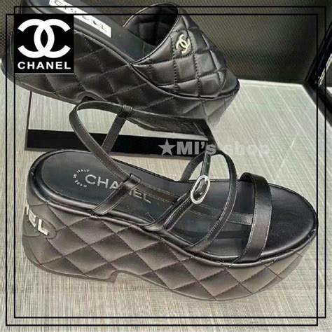 chanel wedges 2023|Chanel wedge sandals 2022.